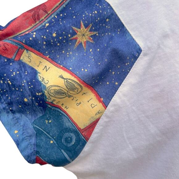 Vintage 70's Pisces T-Shirt Celestial Zodiac Astrological Boho Crop Top size XL - Picture 3 of 11